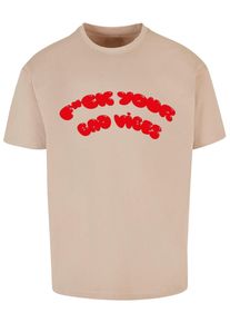 2Y STUDIOS Herren T-Shirt "2Y Studios Herren Vibes Oversize Tee", braun, casual, Gr. XS, bedruckt, 100% Baumwolle, Shirts