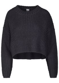 Urban Classics Damen Rundhalspullover "Urban Classics Damen Ladies Wide Oversize Sweater", schwarz, casual, Gr. L, unifarben, 100% Polyacryl, Pullover