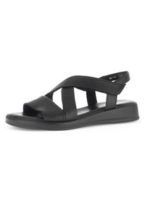 Gabor Damen Riemchensandale "RHODOS", Gr. 36, schwarz, Glattleder, casual, Schuhe, Keilsandalette, Sommerschuh, Komfortschuh in Weite G (= weit)