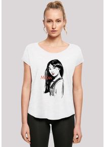F4NT4STIC Damen T-Shirt "Mulan Sketch", weiß, casual, Gr. XXL, Obermaterial: 100% Baumwolle, Shirts, Damen,Premium Merch,Lang,Longshirt,Bedruckt