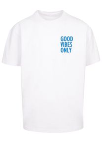 Merchcode Herren T-Shirt "Merchcode Herren Good Vibes Only Heavy Oversized Tee", weiß, casual, Gr. S, bedruckt, 100% Baumwolle, Shirts
