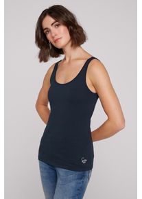 SOCCX Damen Tanktop, blau, casual, Gr. L, bedruckt, Material: 95% Baumwolle, 5% Elasthan, Tops, mit Elasthan-Anteil