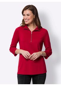 Heine Damen 3/4-Arm-Shirt "Shirt", rot, Gr. 44, unifarben, 70% Viskose, 25% Polyamid, 5% Elasthan, Shirts
