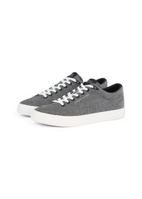 Tommy Hilfiger Herren Sneaker "TH HI VULC LOW CORE CHAMBRAY", Gr. 45, grau, Textil, meliert, sportlich, Schuhe, Freizeitschuh, Halbschuh, Schnürer in