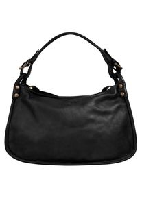 Samantha Look Damen Henkeltasche, schwarz, Leder, vintage, Taschen, echt Leder, Made in Italy