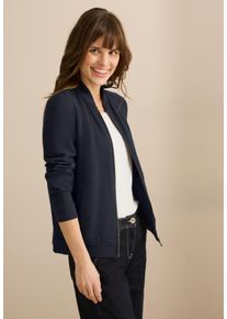 Cecil Damen Cardigan, blau, casual, Gr. XXL, unifarben, Web, 70% Baumwolle, 26% Polyester, 4% Elasthan, Strickjacken, aus Baumwolle mit Stretchanteil