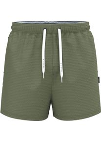 Bugatti Herren Badeshorts "Charlie", grün, sportlich, Gr. L, unifarben, Polyester, Badehosen, Seersucker Struktur