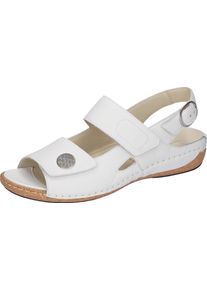 Waldläufer WALDLÄUFER Damen Sandale "HELIETT", Gr. 6, weiß, Glattleder, klassisch, Schuhe, Sommerschuh, Sandalette, Keilabsatz, mit Klettverschlüssen, H-Weite