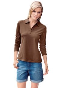 Heine Damen Poloshirt "Poloshirt", braun, Gr. 50, unifarben, 95% Baumwolle, 5% Elasthan, Shirts