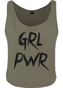 MisterTee Herren Muskelshirt "MisterTee Damen Ladies GRL PWR Tank", grün, casual, Gr. XL, unifarben, 60% Baumwolle, 40% Polyester, Shirts