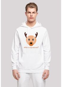 F4NT4STIC Herren Kapuzenpullover "Red Nose Weihnachten", weiß, casual, Gr. 5XL, Obermaterial: 50% Baumwolle, 50% Polyester, Pullover, Print