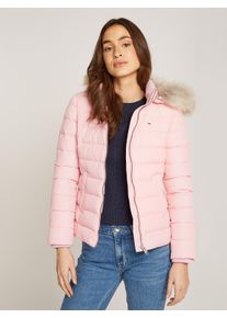 Tommy Jeans Damen Steppjacke "TJW BASIC HOODED DOWN JACKET EXT", pink, casual, Gr. L, unifarben, Web, Steppware, Obermaterial: 100% Polyester.