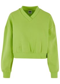Urban Classics Herren Rundhalsshirt "Urban Classics Damen Ladies Cropped V-Neck", gelb, klassisch, Gr. 5XL, unifarben, 80% Baumwolle, 20% Polyester,