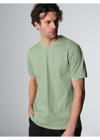 TRIGEMA Herren T-Shirt "TRIGEMA T-Shirt in Piqué-Qualität", grün, Basic, Gr. S, 100% Baumwolle, Shirts