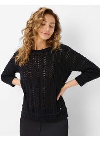 Brax Damen Strickpullover "Style LESLEY", schwarz, Gr. 44, 55% Baumwolle, 45% Polyester, Pullover