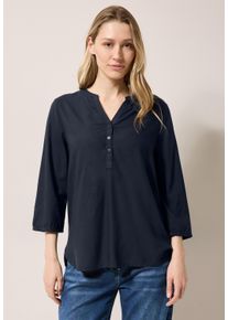 Cecil Damen Klassische Bluse, blau, casual, Gr. L, unifarben, Stoff, 100% Viskose, Blusen, mit 3/4 Ärmeln