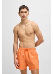 BOSS Herren Badeshorts "Iconic", orange, sportlich, Gr. L, unifarben mit Farbeinsatz, Microfaser, Polyester, Badehosen, mit Gesäßtasche
