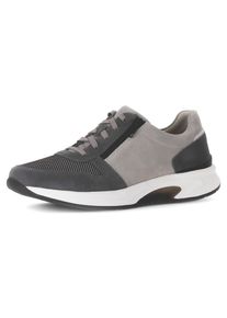 Herren Keilsneaker, Gabor Rollingsoft, Gr. 10,5, grau, Veloursleder, Mesh, sportlich, Schuhe, Freizeitschuh, Halbschuh, Schnürer mit