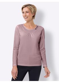 Classic Basics Damen Rundhalsshirt "Rundhals-Shirt", lila, Gr. 52, unifarben, 100% Baumwolle, Shirts