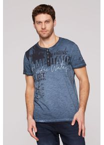 CAMP DAVID Herren Rundhalsshirt, blau, casual, Gr. S, bedruckt, Material: 100% Baumwolle, Shirts, aus Baumwolle