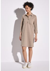 Street One Damen Blusenkleid, beige, casual, Gr. 46, unifarben, Stoff, 73% Polyester, 24% Viskose, 3% Elasthan, Kleider, knielang