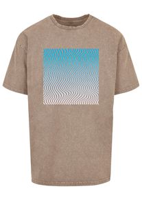 Merchcode Herren T-Shirt "Merchcode Herren Summer - Wavy Pattern Acid Washed Oversize Tee", grün, casual, Gr. XS, unifarben, 100% Baumwolle, Shirts