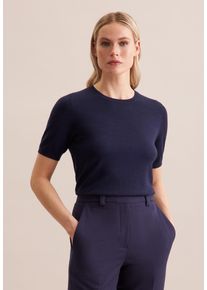Seidensticker Damen Strickpullover "Schwarze Rose", blau, Gr. S, 90% Wolle 10% Seide, Pullover, Kurzarm Rundhals