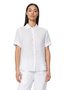 Marc O'Polo MARC O'POLO Damen Kurzarmbluse, weiß, Gr. 42, Web, Obermaterial: 100% Leinen, Blusen