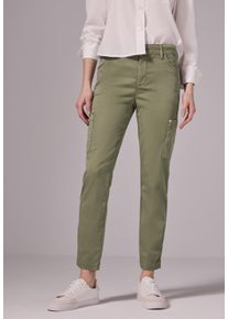 Damen Cargohose, grün, casual, Gr. 44, STREET ONE STUDIO, unifarben, Stoff, 60% Lyocell, 37% Baumwolle, 3% Elasthan, Hosen, aus Lyocell