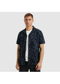 PME-Legend PME LEGEND Herren Kurzarmhemd "Short Sleeve Shirt Print On Ctn Slub", grau, casual, Gr. XXL, geblümt, Web, Obermaterial: 100% Baumwolle, Hemden, mit