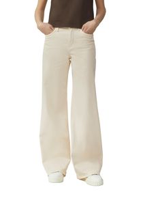 s.Oliver Damen Weite Jeans "Suri", beige, casual, Gr. 46, unifarben, Denim/Jeans, Obermaterial: 98% Baumwolle, 2% Elasthan, Jeans, im Four-Pocket