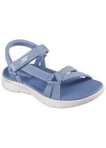 Skechers Damen Sandale "GO WALK FLEX SANDAL-SUBLIME-X", Gr. 40, blau, Textil, casual, Schuhe, Sommerschuh, Sandalette, Klettschuh, mit Goga Mat