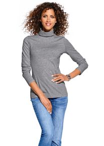 Heine Damen Rollkragenshirt "Rollkragen-Shirt", grau, Gr. 42, unifarben, 65% Baumwolle, 30% Polyester, 5% Elasthan, Shirts