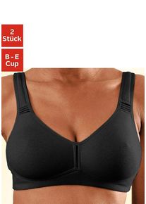 Petite Fleur Damen T-Shirt-BH, Gr. 80, schwarz, Jersey, Obermaterial: 95% Baumwolle, 5% Elasthan, Basic, BHs, ohne Bügel aus Baumwolle