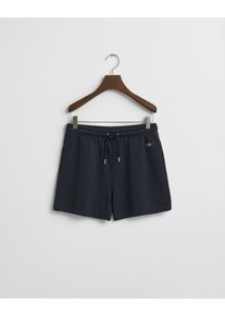 Gant Damen Shorts "REG SHIELD SHORTS", blau, casual, Gr. XL, Jersey, Obermaterial: 87% Baumwolle, 13% Polyester, Hosen