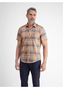 Lerros Herren Kurzarmhemd "Lerros Herren Karohemd in leichter Strukturqualität"pale papaya, Gr. XXL, 60% Polyester, 40% Baumwolle, Hemden