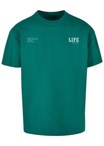 Merchcode Herren T-Shirt "Merchcode Herren Life Heavy Oversized Tee", grün, casual, Gr. S, bedruckt, 100% Baumwolle, Shirts