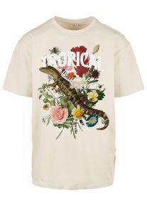 Herren T-Shirt "Upscale by Mister Tee Herren Tropical Oversize Tee", beige, casual, Gr. XS, UPSCALE BY MISTER TEE, bedruckt, 100% Baumwolle, Shirts
