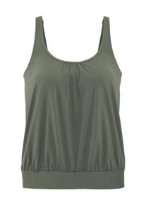 Lascana Damen Tankini-Top "Italy", grün, Gr. 38, unifarben, Microfaser, Polyamid, Microfaser, Bikini-Oberteile, in Oversize-Form