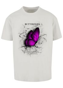 Merchcode Herren T-Shirt "Merchcode Herren Butterflies Heavy Oversized Tee", grau, casual, Gr. XXL, bedruckt, 100% Baumwolle, Shirts
