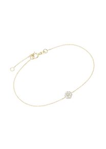 Luigi Merano Armband "Mittelteil Blüte mit Zirkonia, Gold 375", 19,5cm, Gelbgold 375, gold, Gelbgold 375, Armbänder