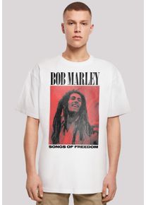 F4NT4STIC Herren T-Shirt "Bob Marley Songs Of Freedom Reggae Music", weiß, casual, Gr. S, Obermaterial: 100% Baumwolle, Shirts, Premium Qualität,