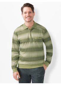 Marco Donati Herren Poloshirt "Langarm-Shirt", grün, Gr. 44, bedruckt, gemustert, 100% Baumwolle, Shirts