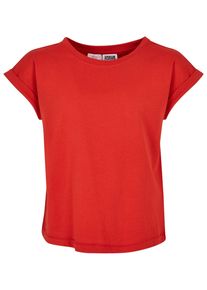 Urban Classics Mädchen T-Shirt "Urban Classics Damen Girls Organic Extended Shoulder Tee", grau, casual, Gr. 134, unifarben, 100% Baumwolle, Shirts
