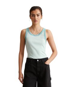 Marc O'Polo Damen T-Shirt "aus Organic Cotton", blau, Gr. L, MARC O'POLO DENIM, gestreift, Obermaterial: 96% Baumwolle, 4% Elasthan, Shirts