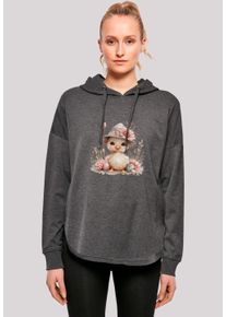 F4NT4STIC Damen Kapuzenpullover "Süßes Oster Küken mit Hut", grau, casual, Gr. XS, Obermaterial: 100% Baumwolle, Pullover, Premium Qualität