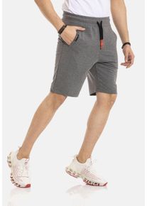 Cipo & Baxx CIPO & BAXX Herren Stoffhose "Shorts", grau, Gr. XL, unifarben, 80% Baumwolle;15% Polyester;5% Elasthan, Hosen, elastischer Bund mit Kordelzug