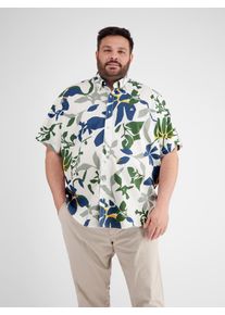 Lerros Herren Kurzarmhemd "Lerros Sommerliches Baumwoll-Leinenhemd in Übergrößen", weiß, Gr. 5XL, 80% Baumwolle, 20% Leinen, Hemden