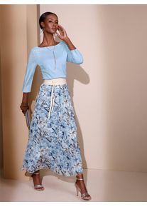 CRÉATION L CREATION L Damen 3/4-Arm-Shirt "Shirt", blau, Gr. 36, unifarben, 48% Baumwolle, 48% Modal, 4% Elasthan, Shirts