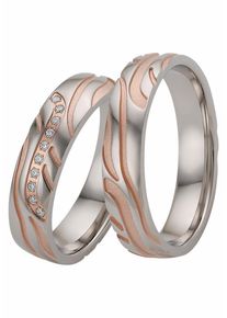 Firetti Trauring "Schmuck Geschenk Hochzeit Ehering "LIEBE"", 23, ohne Zirkonia, Silber 925 (Sterlingsilber), 5mm, rosa, Silber 925 (Sterlingsilber),